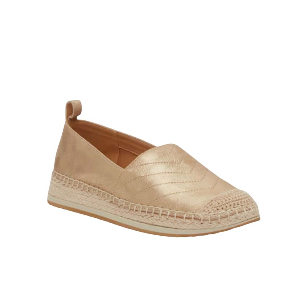 Crown Vintage Espadrille Shoes 9.5 M Flats Cadenne Gold Metallic Jute Slip On